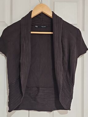 ✨ Maurices Brown Ribbed Open Front Cardigan – Cozy Layer, Size L